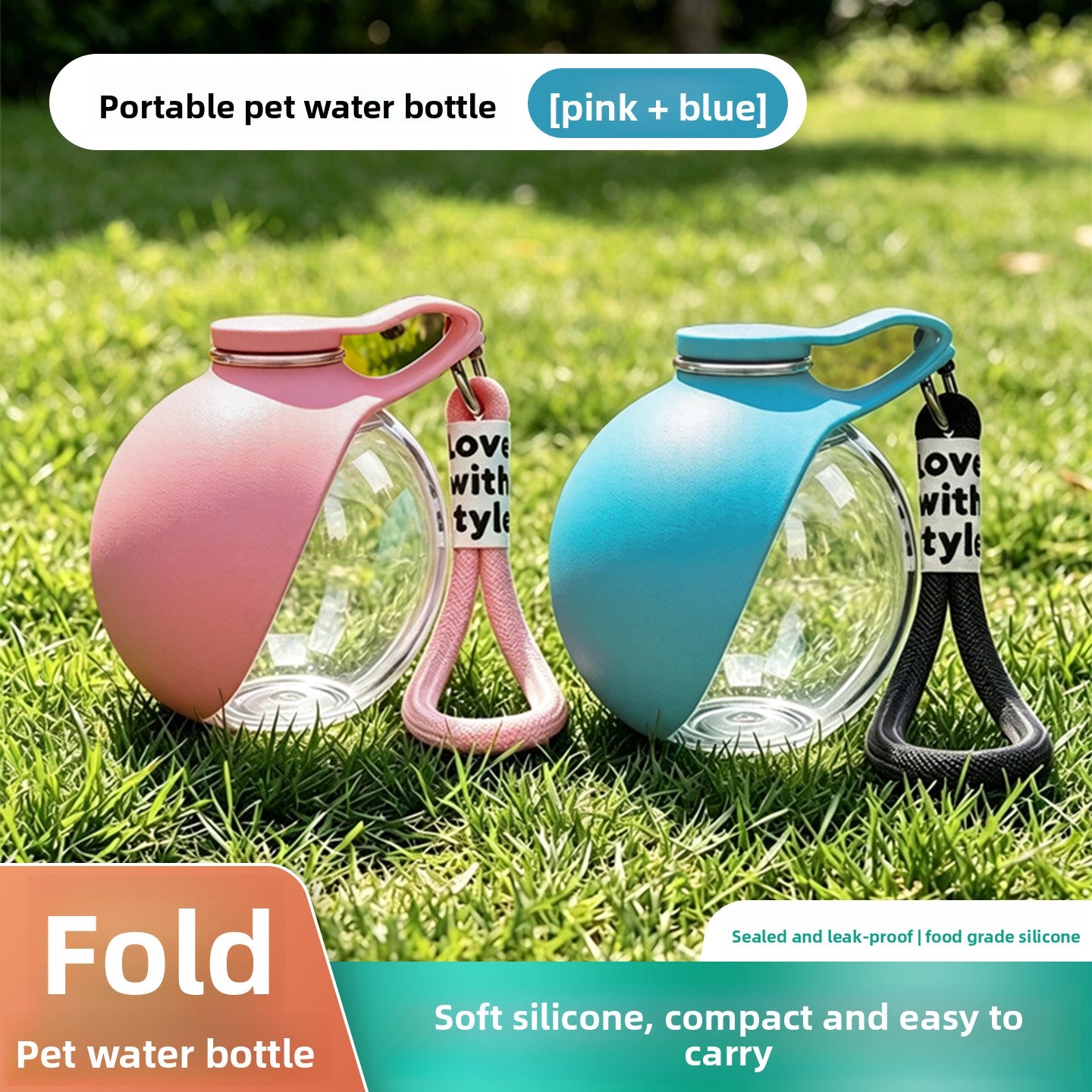 Foldable Portable Pet Water Bottle for Dogs and Cats