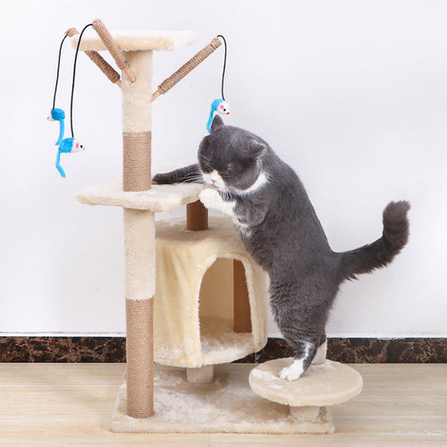 Multi-Layer Sisal Cat Scratching Tower – Interactive Play & Scratch Toy