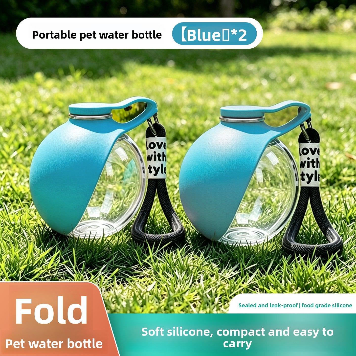 Foldable Portable Pet Water Bottle for Dogs and Cats